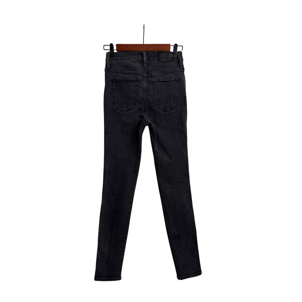 Madewell Jeans Black Gray Faded High Rise Straight Skinny Jeans Size 26 - Picture 3 of 5
